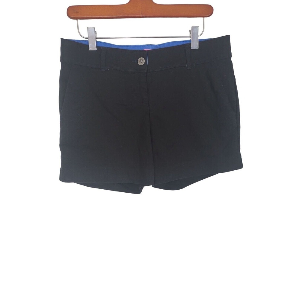 Isaac Mizrahi Shorts 6 Womens Chino Black Mid Rise Casual Bottoms